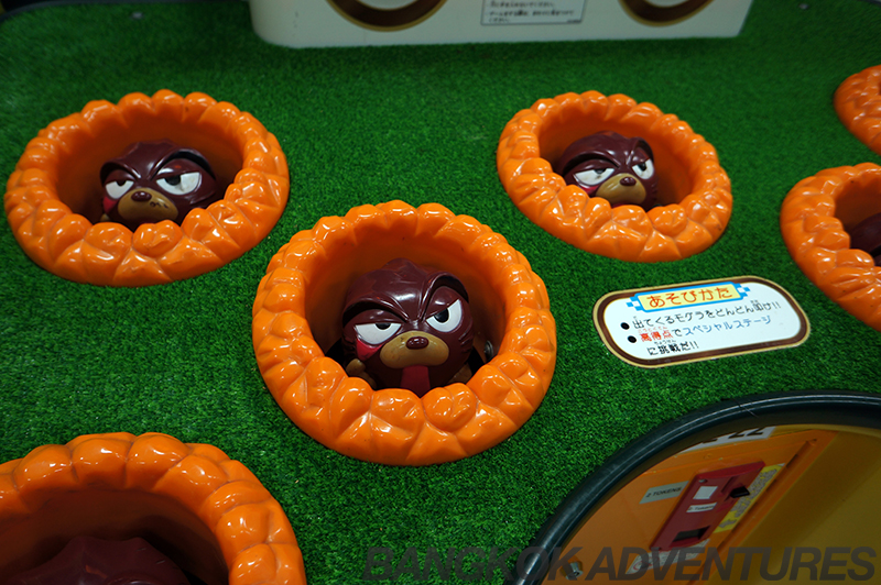 Whack a mole at the Ekkamai arcade