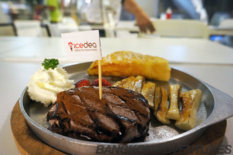 Steak and fries ice cream at Icedea, Bangkok