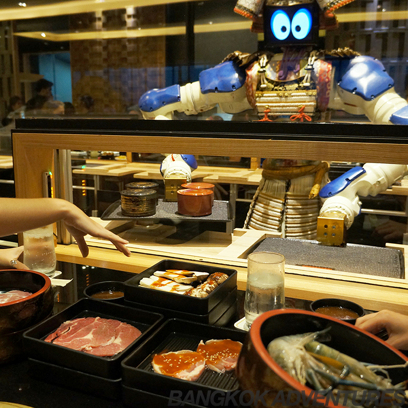 Robot delivers your food at Hajime Robot Restaurant in Bangkok