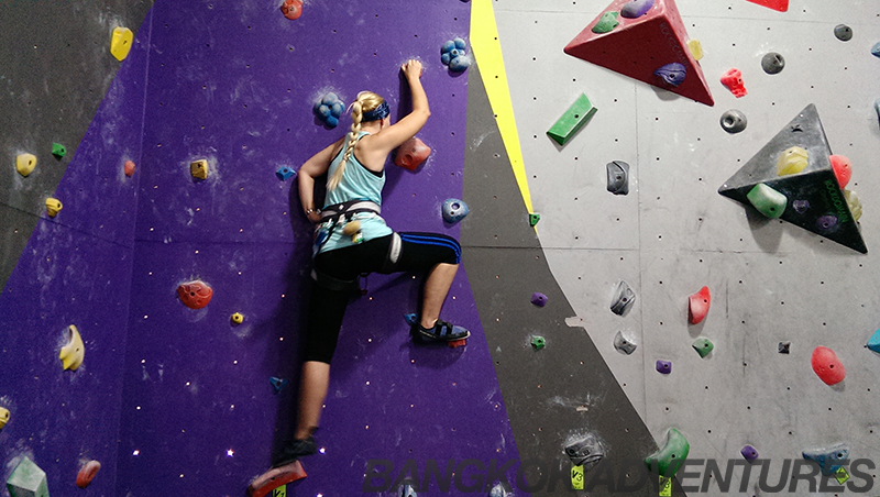 Bouldering at Rock Domain Climbing Gym, Bangkok