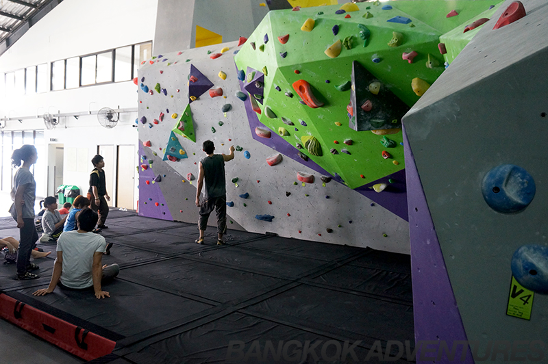 Bouldering at Rock Domain Climbing Gym, Bangkok