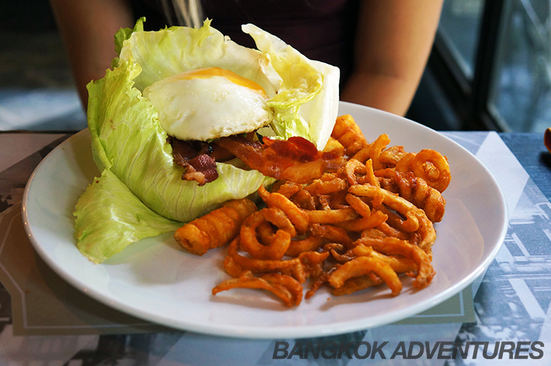 Lettuce leaf bun at the Burger Factory in Bangkok