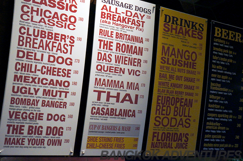 Bangers Bangkok hot dogs, sausage dogs and milkshakes